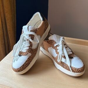 Madewell court sneakers with spotted calf hair leopard print women’s size 8.5